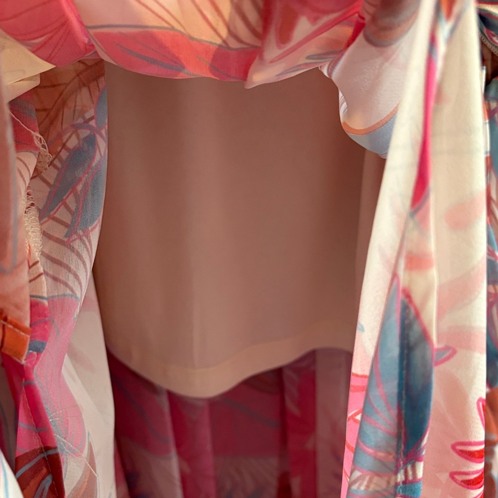 Tropical Print Wrap Dress - Picture 4 of 8